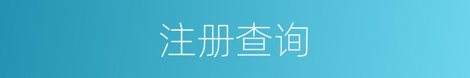 注册查询的同义词