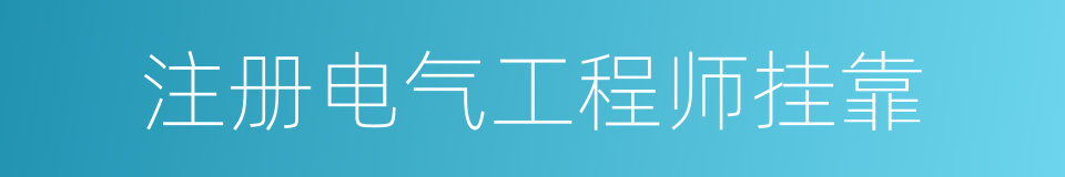 注册电气工程师挂靠的同义词