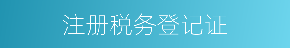 注册税务登记证的同义词