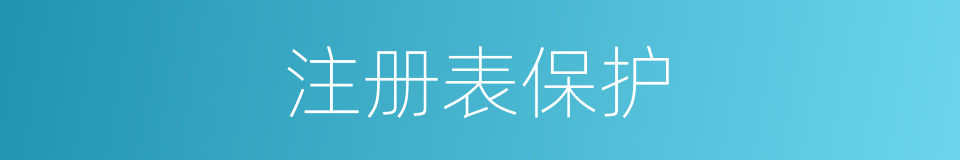注册表保护的同义词
