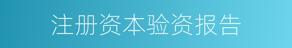 注册资本验资报告的同义词