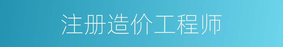 注册造价工程师的同义词