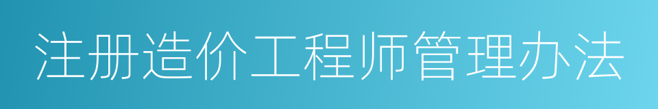 注册造价工程师管理办法的同义词