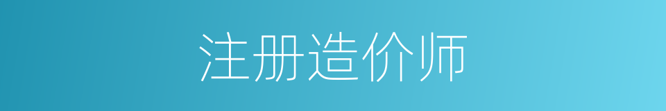 注册造价师的同义词