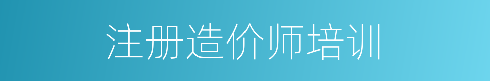 注册造价师培训的同义词