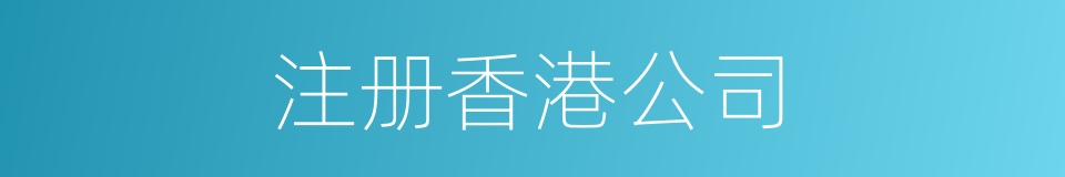注册香港公司的同义词