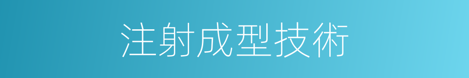 注射成型技術的同義詞
