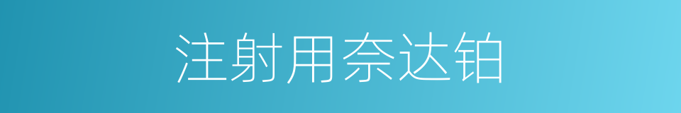 注射用奈达铂的同义词