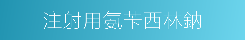 注射用氨苄西林鈉的同義詞