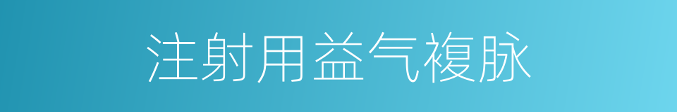 注射用益气複脉的同义词