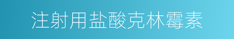 注射用盐酸克林霉素的同义词