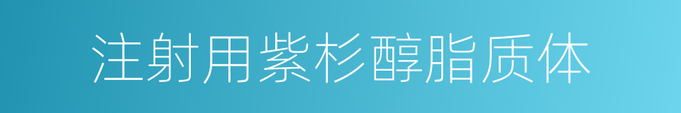 注射用紫杉醇脂质体的同义词
