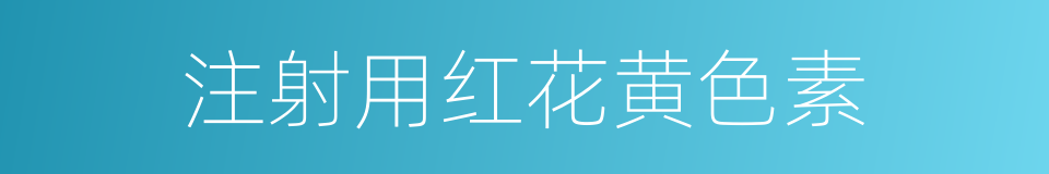 注射用红花黄色素的同义词
