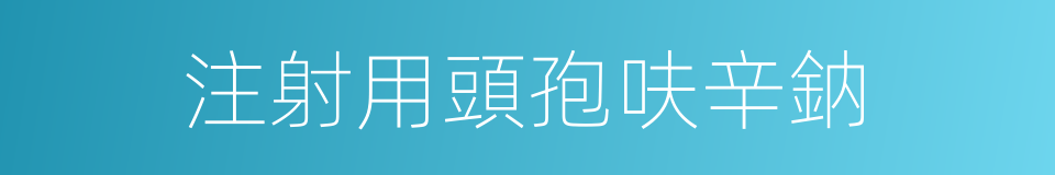 注射用頭孢呋辛鈉的同義詞