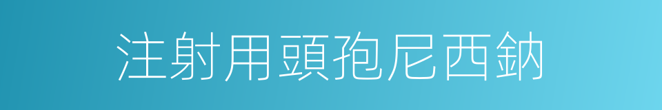 注射用頭孢尼西鈉的同義詞