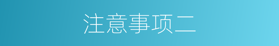 注意事项二的同义词