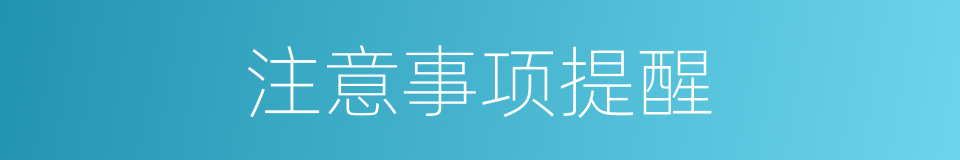 注意事项提醒的同义词