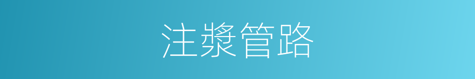 注漿管路的同義詞