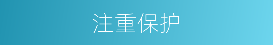 注重保护的同义词