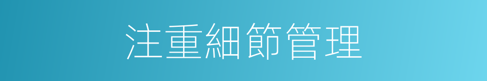 注重細節管理的同義詞