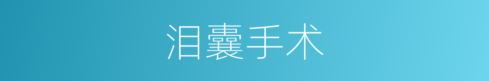 泪囊手术的同义词