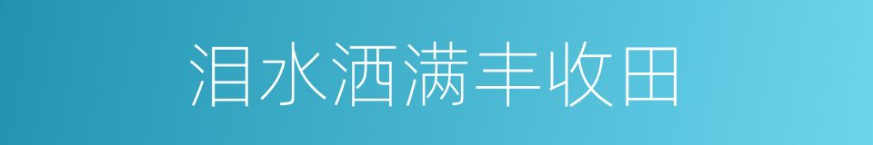 泪水洒满丰收田的同义词