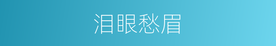 泪眼愁眉的意思