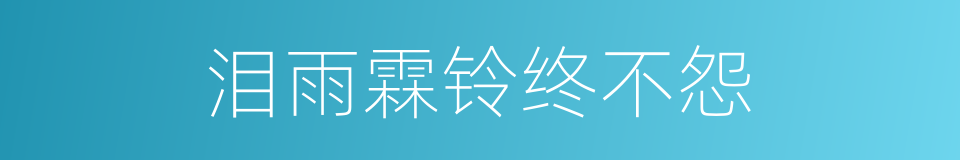 泪雨霖铃终不怨的同义词