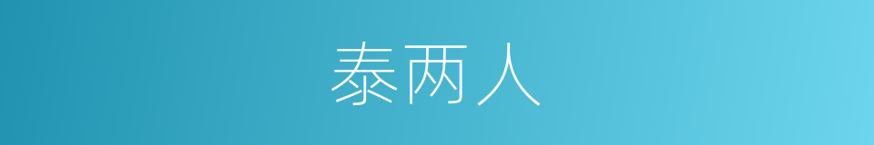 泰两人的同义词