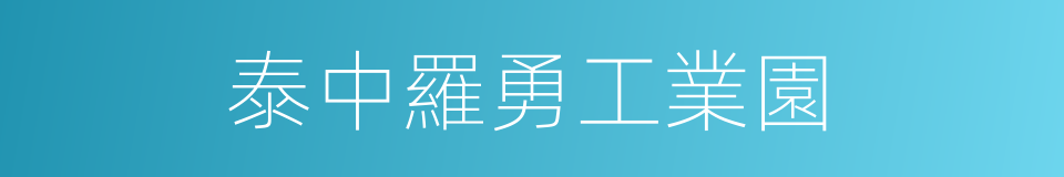 泰中羅勇工業園的同義詞