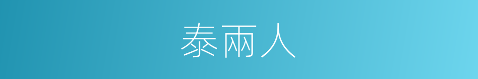 泰兩人的同義詞