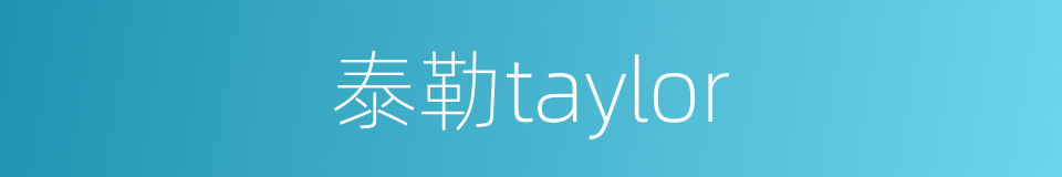 泰勒taylor的同义词