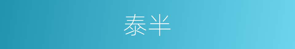 泰半的意思