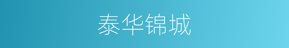 泰华锦城的同义词