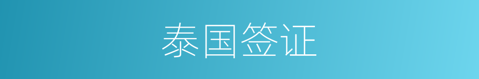 泰国签证的同义词