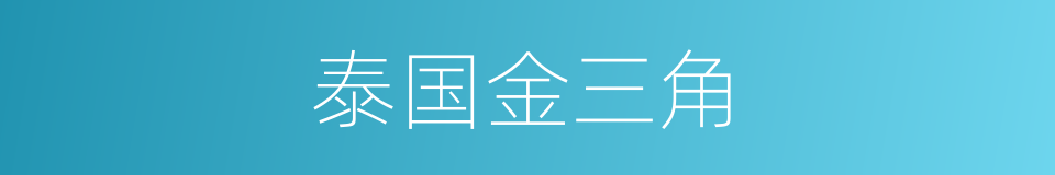 泰国金三角的同义词