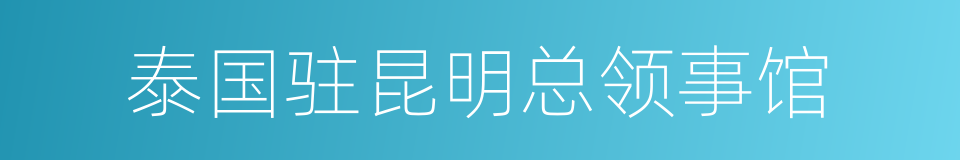 泰国驻昆明总领事馆的同义词