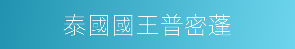 泰國國王普密蓬的同義詞