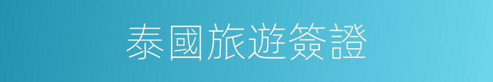 泰國旅遊簽證的同義詞
