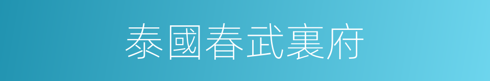 泰國春武裏府的同義詞