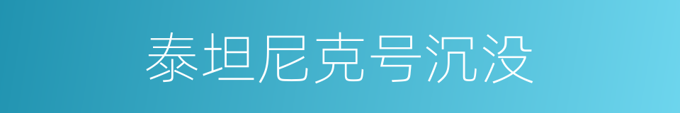 泰坦尼克号沉没的同义词