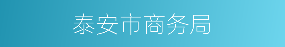 泰安市商务局的同义词
