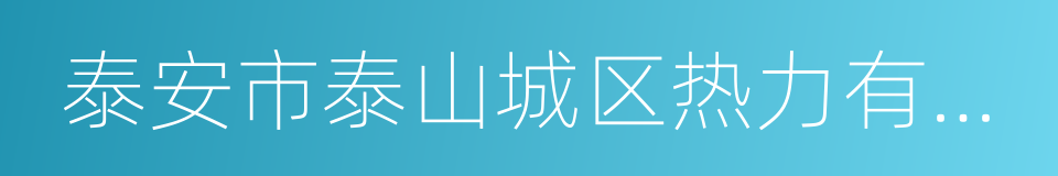 泰安市泰山城区热力有限公司的同义词