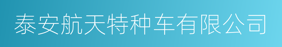 泰安航天特种车有限公司的同义词