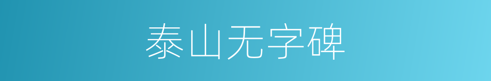 泰山无字碑的同义词