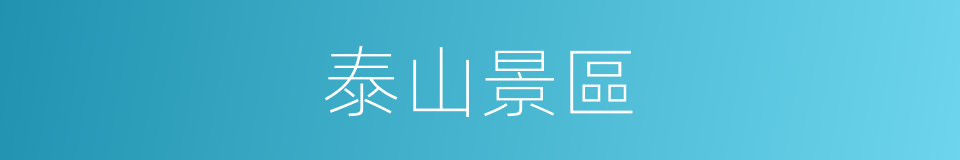 泰山景區的同義詞