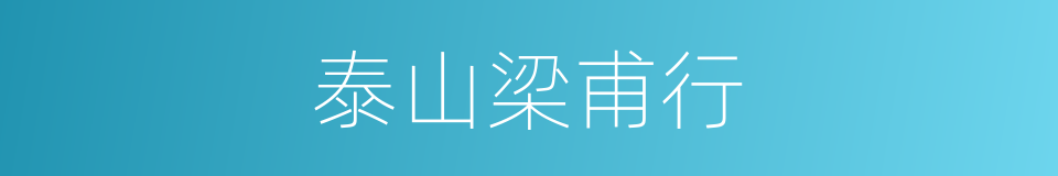 泰山梁甫行的同义词