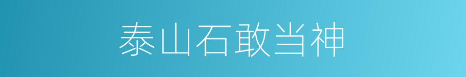 泰山石敢当神的同义词