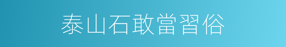 泰山石敢當習俗的同義詞