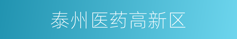 泰州医药高新区的同义词